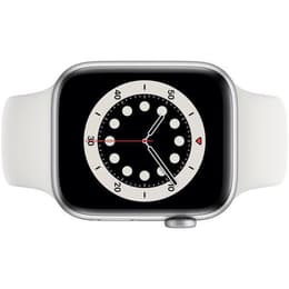Apple Watch (Series 6) 2020 GPS + Cellular 44 mm - Aluminium Zilver - Sportbandje Wit