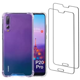 Hoesje Huawei P20 Pro en 2 beschermende schermen - Gerecycled plastic - Transparant
