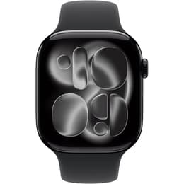 Apple Watch (2025) GPS + Cellular 46 mm - Aluminium Gitzwart - Sportbandje Zwart