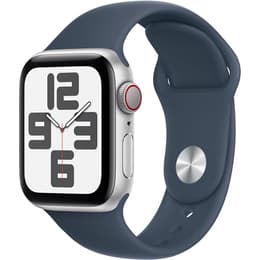 Apple Watch Series 9 (2023) GPS + Cellular 45 mm - Aluminium Zilver - Sportbandje Blauw