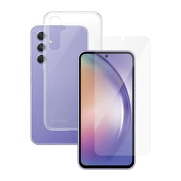 Hoesje Galaxy A54 en beschermend scherm - Silicone - Transparant