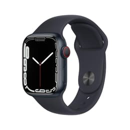 Apple Watch (Series 7) 2021 GPS 41 mm - Aluminium Zwart - Sportbandje Zwart