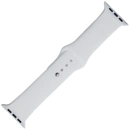 Apple Watch (Series 4) 2018 GPS 44 mm - Roestvrij staal Zilver - Sportbandje Wit