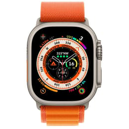 Apple Watch (Ultra) 2022 GPS + Cellular 49 mm - Titanium Grijs - Alpine-bandje Oranje