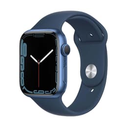 Apple Watch (Series 7) 2021 GPS 45 mm - Aluminium Blauw - Sportbandje Blauw