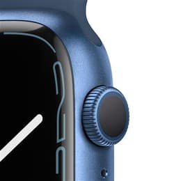 Apple Watch (Series 7) 2021 GPS 45 mm - Aluminium Blauw - Sportbandje Blauw