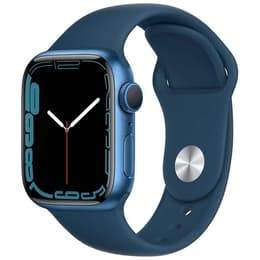 Apple Watch (Series 7) 2021 GPS 41 mm - Aluminium Blauw - Sportbandje Blauw