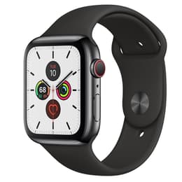 Apple Watch (Series 5) 2019 GPS + Cellular 40 mm - Roestvrij staal Spacezwart - Sportbandje Zwart