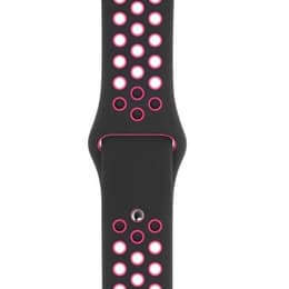 Apple Watch (Series 6) 2020 GPS 44 mm - Aluminium Zilver - Sportbandje van Nike Zwart/Pink Blast