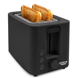 Broodrooster Grille-pain Toaster Dolce Casa DC-GP-2 T-DGL-N - 700W, 2 tranches, Décongélation,Thermostat, tiroir à miettes, Noir Mat sleuven - Zwart