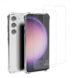 Hoesje Galaxy S23+ en 2 beschermende schermen - TPU - Transparant