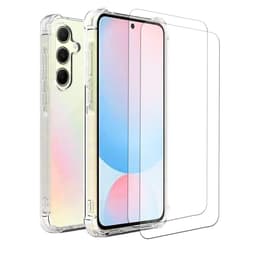 Hoesje Galaxy A56 en 2 beschermende schermen - TPU - Transparant