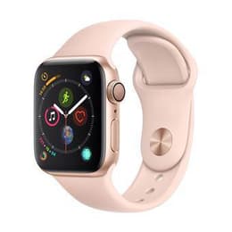 Apple Watch (Series 4) 2018 GPS + Cellular 40 mm - Aluminium Goud - Sport armband Roze