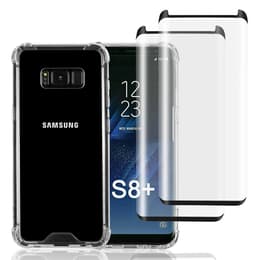 Hoesje Galaxy S8 Plus en 2 beschermende schermen - Gerecycled plastic - Transparant