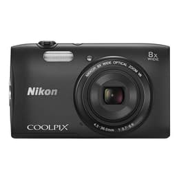Compactcamera Coolpix S3600 - Zwart + Nikon Nikon Nikkor 25-200 mm f/3.7-6.6 f/3.7-6.6