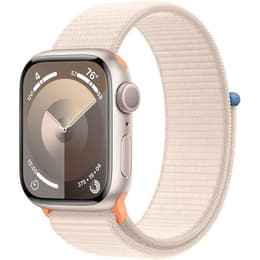 Apple Watch Series 9 (2023) GPS 45 mm - Aluminium Sterrenlicht - Geweven sportbandje Sterrenlicht