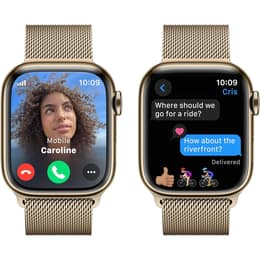 Apple Watch Series 9 (2023) GPS + Cellular 45 mm - Roestvrij staal Goud