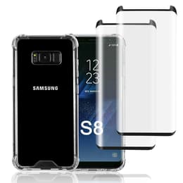 Hoesje Galaxy S8 en 2 beschermende schermen - Gerecycled plastic - Transparant