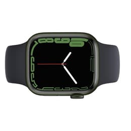 Apple Watch (Series 7) 2021 GPS + Cellular 45 mm - Aluminium Groen - Sportbandje Zwart