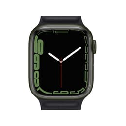 Apple Watch Series 7 (2021) GPS + Cellular 45 mm - Aluminium Groen - Sportbandje Zwart