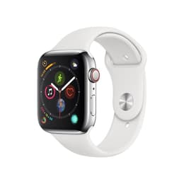 Apple Watch (Series 4) 2018 GPS 40 mm - Roestvrij staal Zilver - Sportbandje Wit