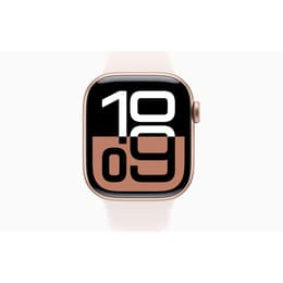 Apple Watch Series 10 (2024) GPS 42 mm - Aluminium Roségoud - Sportbandje Sterrenlicht