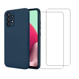 Hoesje Galaxy A32 5G en 2 beschermende schermen - TPU - Blauw