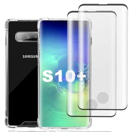 Hoesje Galaxy S10+ en 2 beschermende schermen - Gerecycled plastic - Transparant