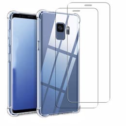 Hoesje Galaxy S9 en 2 beschermende schermen - TPU - Transparant