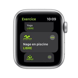 Apple Watch (Series SE) 2020 GPS 44 mm - Aluminium Zilver - Sport armband Wit