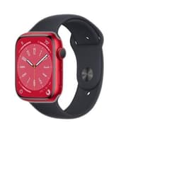 Apple Watch Series 8 (2022) GPS 45 mm - Aluminium Rood - Sportbandje Zwart