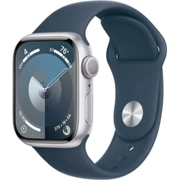Apple Watch Series 8 (2022) GPS + Cellular 41 mm - Aluminium Zilver - Sportbandje Blauw