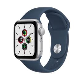 Apple Watch Series 8 (2022) GPS + Cellular 41 mm - Aluminium Zilver - Sportbandje Blauw