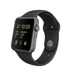 Apple Watch (Series 5) 2019 GPS + Cellular 40 mm - Roestvrij staal Zwart - Sport armband Zwart