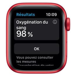 Apple Watch Series 6 (2020) GPS 44 mm - Aluminium Rood - Sportbandje Rood