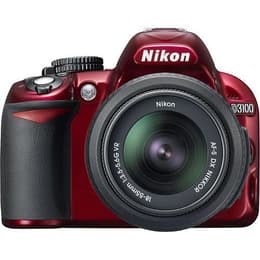 Spiegelreflexcamera Nikon D3100 - Rood + Lens Nikon AF-S DX Nikkor 18-55mm f/3.5-5.6G VR
