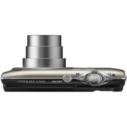Compactcamera Coolpix S3100 - Zilver + Nikon Nikkor 5x Wide Optical Zoom 26-130 mm f/3.2-6.5 f/3.2-6.5