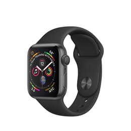 Apple Watch (Series 4) 2018 GPS 40 mm - Roestvrij staal Zwart - Sport armband Zwart