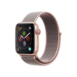 Apple Watch (Series 4) 2018 GPS 40 mm - Aluminium Rosé goud - Geweven nylon Roze