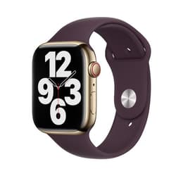 Apple Watch (Series 7) 2021 GPS + Cellular 45 mm - Roestvrij staal Goud - Sportbandje