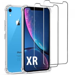 Hoesje iPhone XR en 2 beschermende schermen - TPU - Transparant