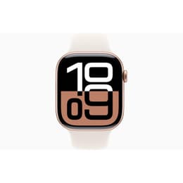 Apple Watch Series 10 (2024) GPS 46 mm - Aluminium Roségoud - Sportbandje Sterrenlicht