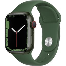 Apple Watch (Series 7) 2021 GPS + Cellular 41 mm - Aluminium Groen - Sportbandje Groente
