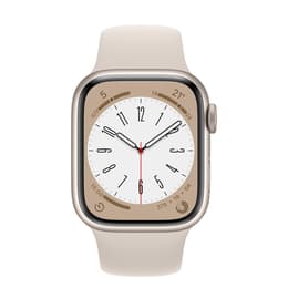 Apple Watch (Series 8) 2022 GPS 45 mm - Aluminium Beige - Sportbandje Sterrenlicht