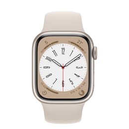 Apple Watch Series 8 (2022) GPS 45 mm - Aluminium Sterrenlicht - Sportbandje Sterrenlicht