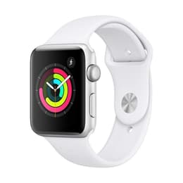Apple Watch (Series 2) GPS 38 mm - Roestvrij staal Zilver - Sport armband Wit