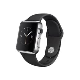 Apple Watch (Series 2) GPS 42 mm - Roestvrij staal Zilver - Sportbandje Zwart