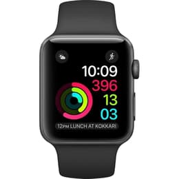 Apple Watch (Series 2) 2016 42 mm - Aluminium Spacegrijs - Armband Sport armband Zwart