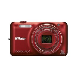 Compactcamera - Nikon CoolPix S6600 Rood + Lens Nikon Nikkor 12X Optical Zoom 25-300mm f/3.3-6.3