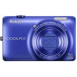 Compactcamera Nikon Coolpix S6300 - Blauw + Lens Nikon Nikkor 10X Wide Optical Zoom ED VR